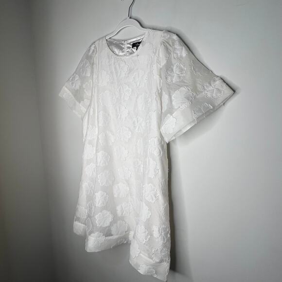 Lulu's White Jacquard Floral Mini Dress Size M - Picture 4 of 11